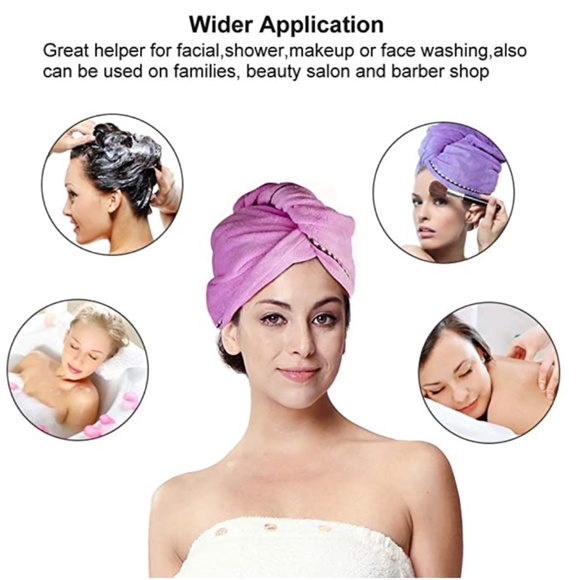 NEW 3 Pack MicrofiberTowel Wrap 11"x 26" Fast Drying Rose Red & Blue & Purple - Picture 4 of 6